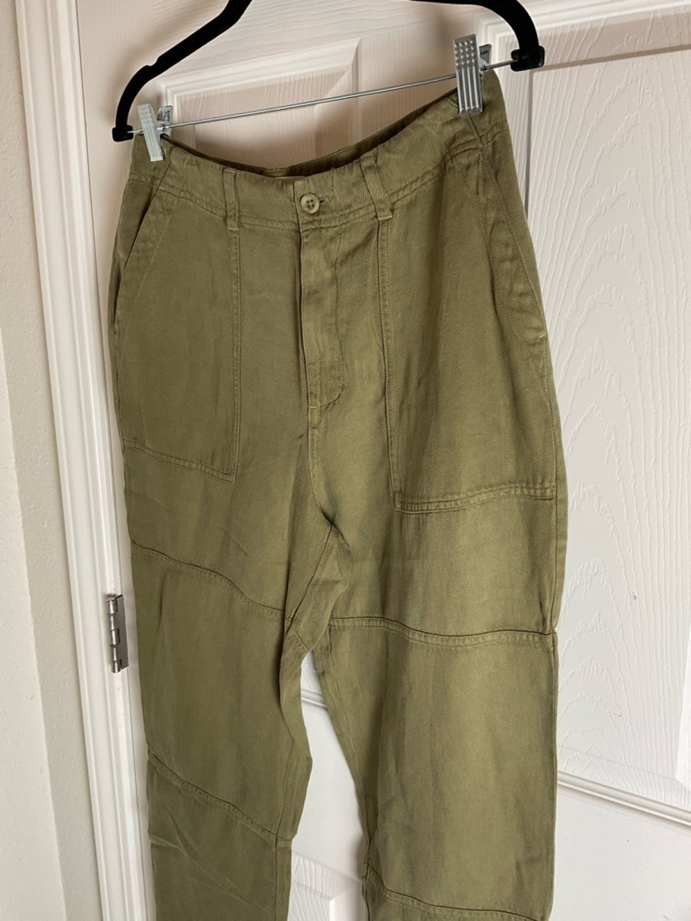 Cloth & Stone Olive Green Tencel Linen Utility Seamed Pants Size 27 - Picture 4 of 9